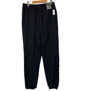 GAP Joggers Womens Large TALL/LONG Black 100% Nylon High Rise Quick Dry Travel